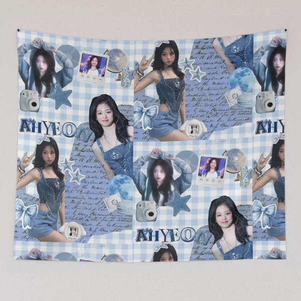 Item preview, Ahyeon BABYMONSTER Blue Denim Y2K Collage designed and sold by KryaArts27.
