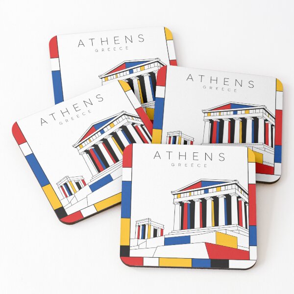 Item preview, Athens Mondrian style poster 3D designed and sold by CMYKStudio.
