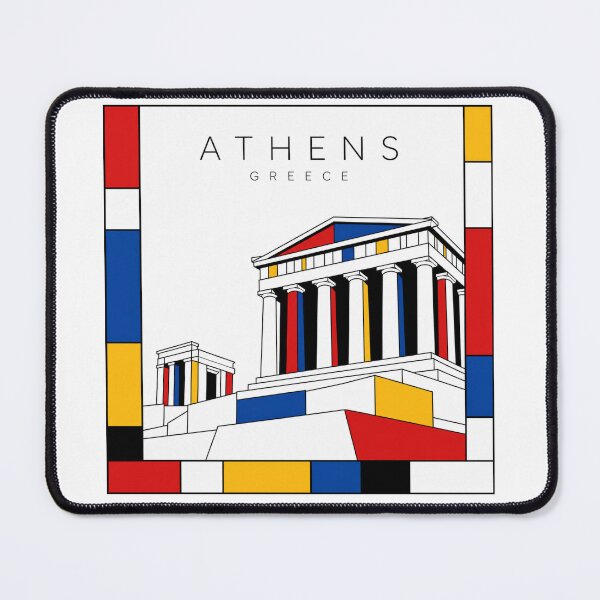 Item preview, Athens Mondrian style poster 3D designed and sold by CMYKStudio.