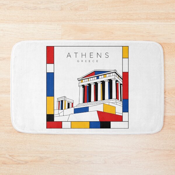 Item preview, Athens Mondrian style poster 3D designed and sold by CMYKStudio.