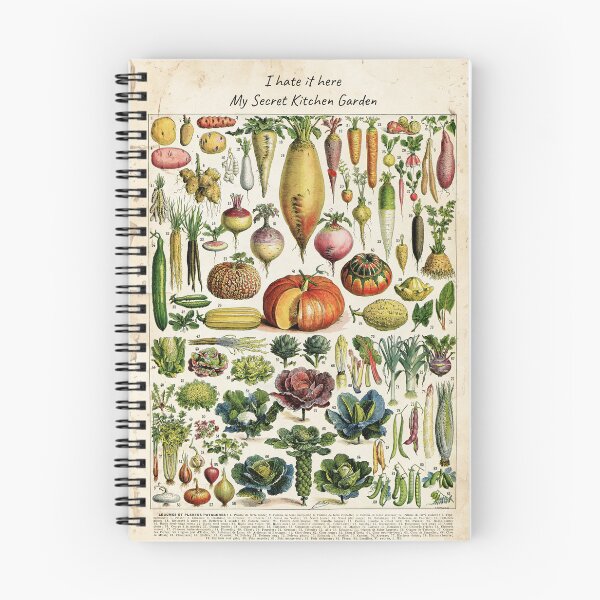 Item preview, I Hate it Here Secret Kitchen Garden French vintage vegetables botanical illustration print designed and sold by Anne Londez Studio.