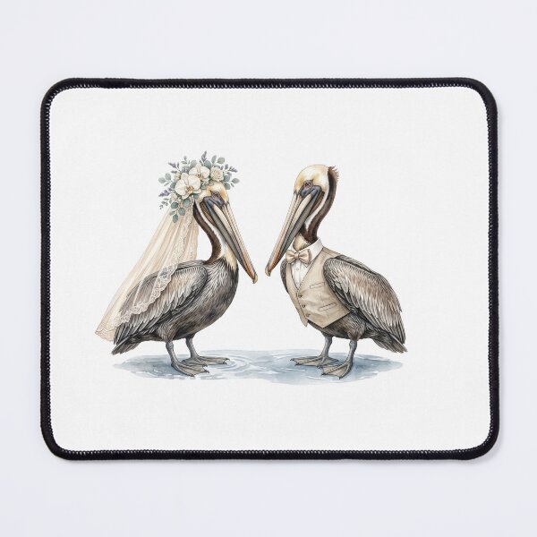 Item preview, Pelican Wedding Couple Art designed and sold by Roy & Tiffany.