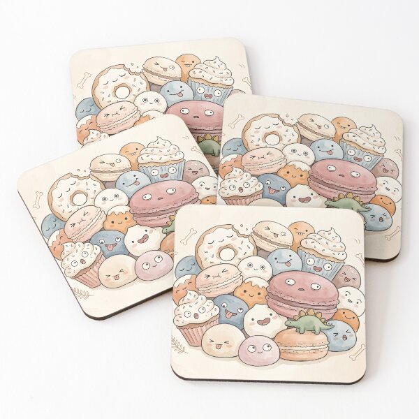 Item preview, Cute Dessert Spirits Pile Kawaii Sweets and Donuts designed and sold by DuckOddity.