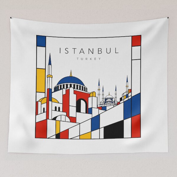Item preview, Istanbul Mondrian style poster 3D designed and sold by CMYKStudio.