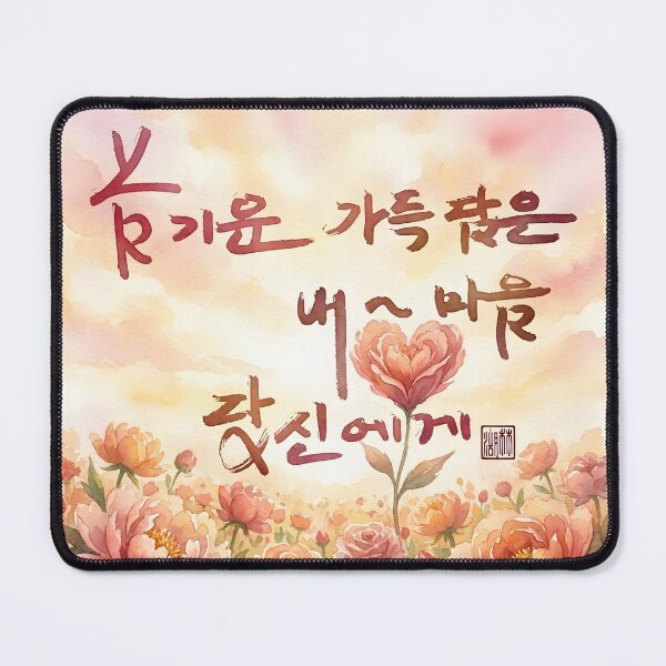 Item preview, Korean Calligraphy Art with Watercolor Peony Flowers designed and sold by K-Brush.