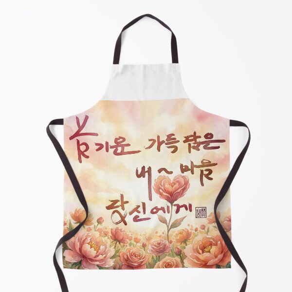 Item preview, Korean Calligraphy Art with Watercolor Peony Flowers designed and sold by K-Brush.