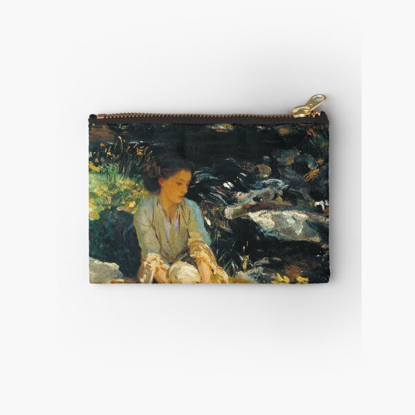 Item preview, John Singer Sargent Art Print, Impressionist Landscape Painting, Woman by Woodland Brook, Art Lovers designed and sold by RickE.