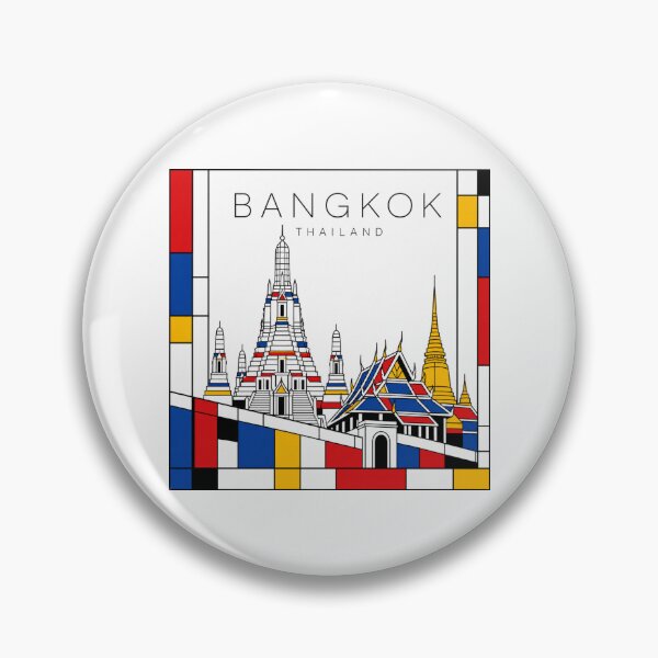Item preview, Bangkok Mondrian style poster 3D designed and sold by CMYKStudio.