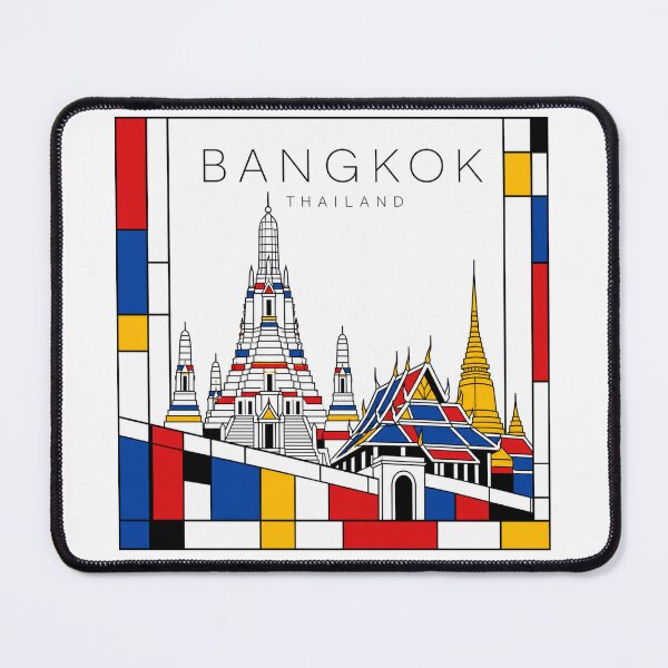 Item preview, Bangkok Mondrian style poster 3D designed and sold by CMYKStudio.