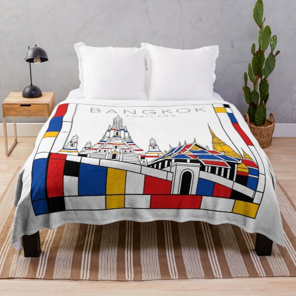 Item preview, Bangkok Mondrian style poster 3D designed and sold by CMYKStudio.
