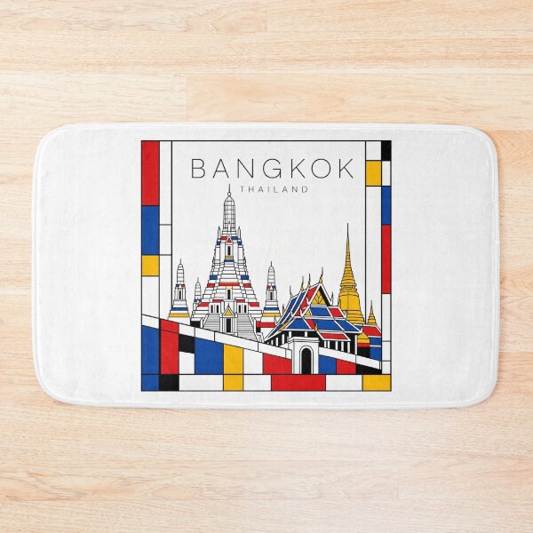 Item preview, Bangkok Mondrian style poster 3D designed and sold by CMYKStudio.