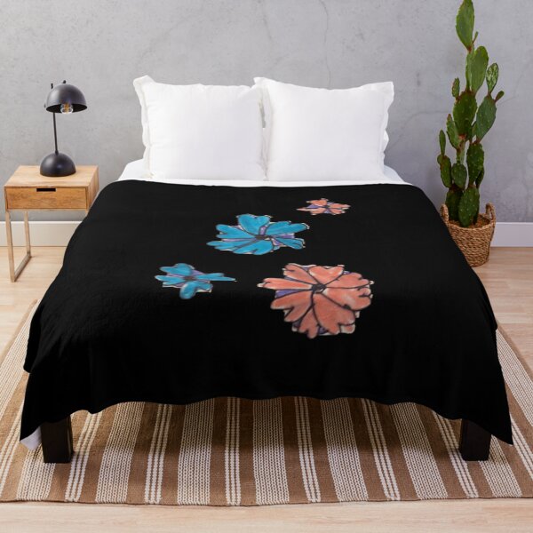 Item preview, Hand Drawn Minimalist Blue And Orange Floral Botanical Sketch Art designed and sold by PhocoNibict.