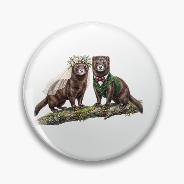Item preview, Mink Wedding Couple Art designed and sold by Roy & Tiffany.