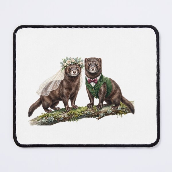Item preview, Mink Wedding Couple Art designed and sold by Roy & Tiffany.