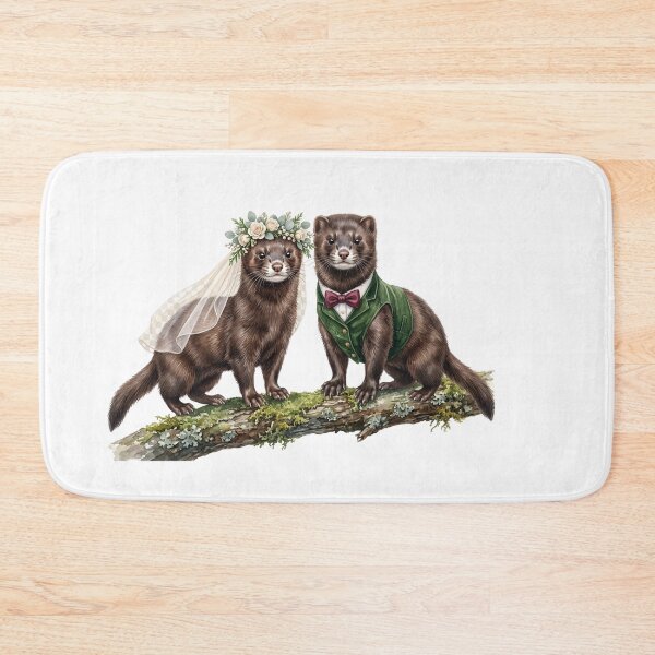 Item preview, Mink Wedding Couple Art designed and sold by Roy & Tiffany.