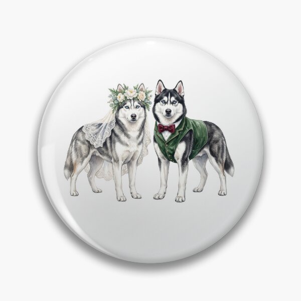 Item preview, Husky Wedding Couple Art designed and sold by Tiffany Roy.