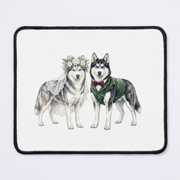 Item preview, Husky Wedding Couple Art designed and sold by Roy & Tiffany.