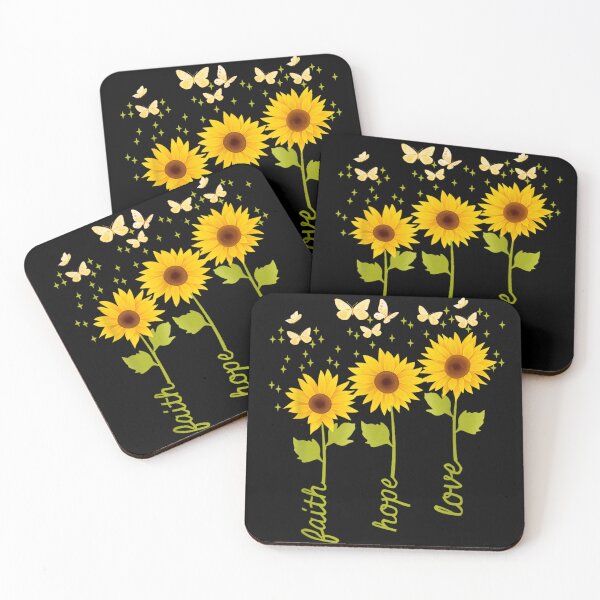 Item preview, Faith Hope Love Sunflower Butterfly Christian Inspirational Floral Art Quote Gift designed and sold by PhocoNibict.