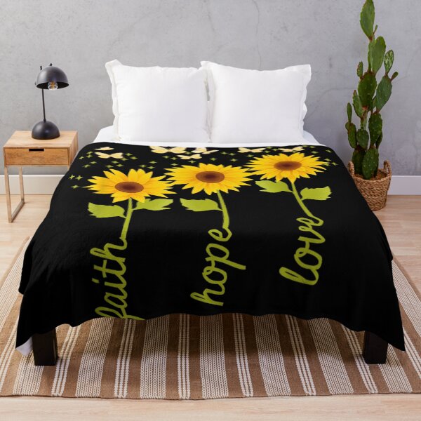 Item preview, Faith Hope Love Sunflower Butterfly Christian Inspirational Floral Art Quote Gift designed and sold by PhocoNibict.