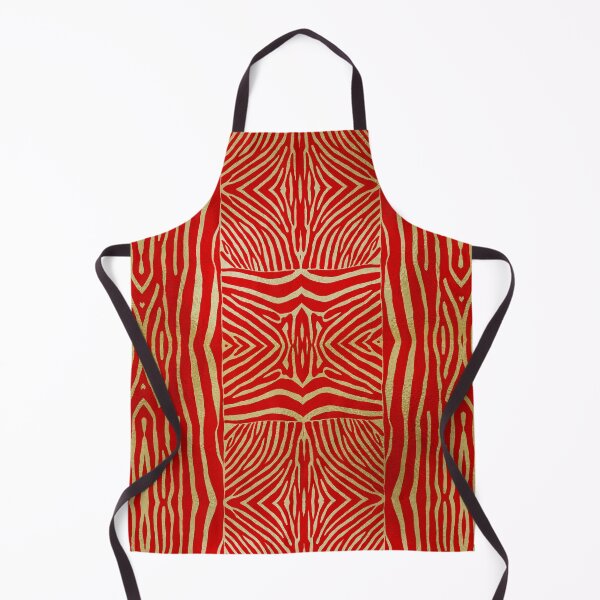Item preview, Hand drawn red and gold zebra stripes designed and sold by Anne Londez Studio.