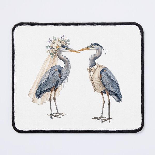 Item preview, Heron Wedding Couple Art designed and sold by Roy & Tiffany.