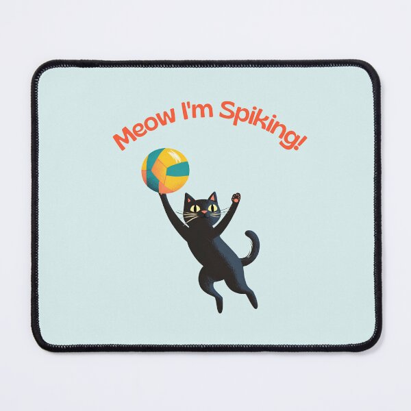 Item preview, Meow I'm Spiking Funny Volleyball Cat designed and sold by daila70.