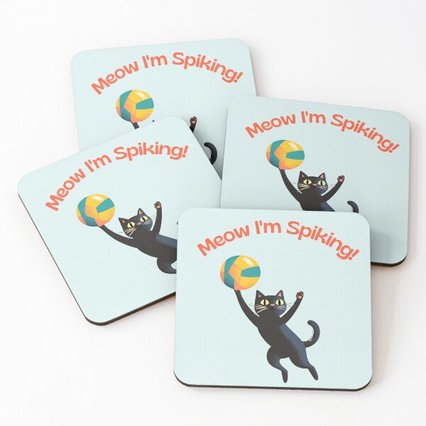 Item preview, Meow I'm Spiking Funny Volleyball Cat designed and sold by daila70.