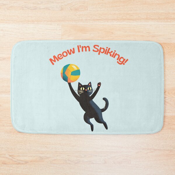 Item preview, Meow I'm Spiking Funny Volleyball Cat designed and sold by daila70.