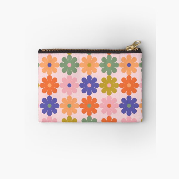 Item preview, Retro Daisy Flower Power Pattern in Purple Orange Pink and Olive designed and sold by Ema Tudose.