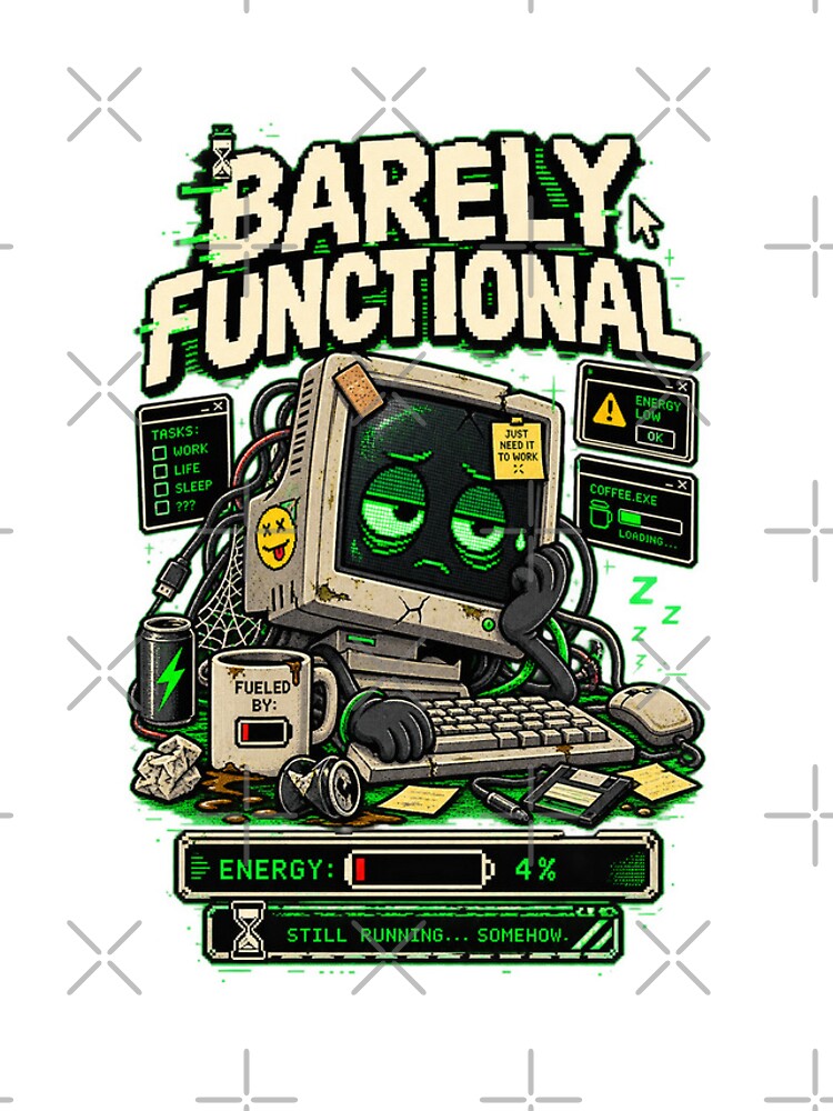 Thumbnail 4 of 4, iPhone Case, Barely Functional – Retro Pixel Computer Humor designed and sold by QuotesTeesStore.