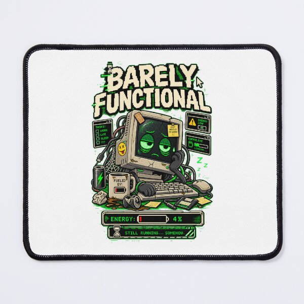 Item preview, Barely Functional – Retro Pixel Computer Humor designed and sold by Mad Factory Designs.