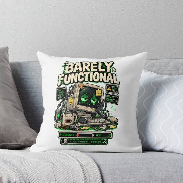 Item preview, Barely Functional – Retro Pixel Computer Humor designed and sold by Mad Factory Designs.