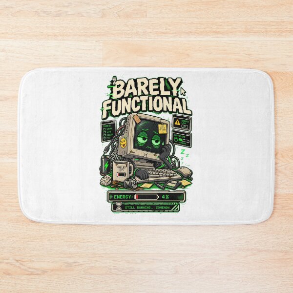 Item preview, Barely Functional – Retro Pixel Computer Humor designed and sold by Mad Factory Designs.