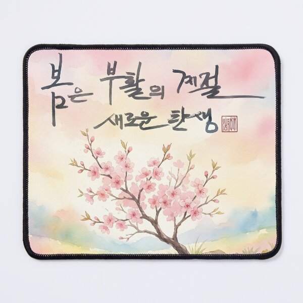 Item preview, Spring Calligraphy and Blooming Tree Watercolor Illustration designed and sold by K-Brush.