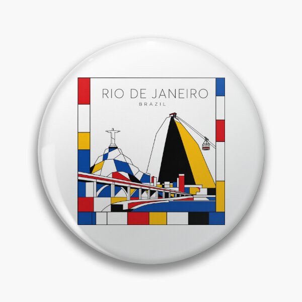 Item preview, Rio de Janeiro Mondrian style poster 3D designed and sold by CMYKStudio.