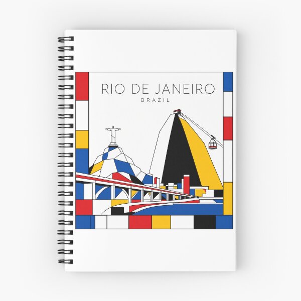 Item preview, Rio de Janeiro Mondrian style poster 3D designed and sold by CMYKStudio.