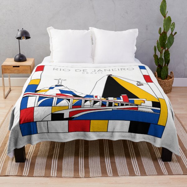 Item preview, Rio de Janeiro Mondrian style poster 3D designed and sold by CMYKStudio.