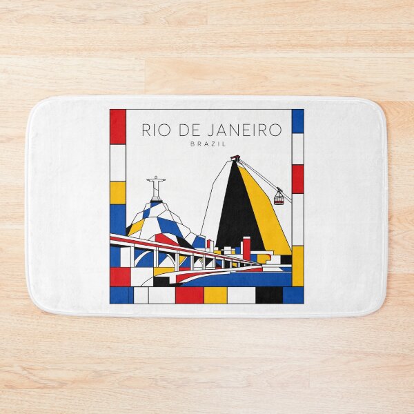 Item preview, Rio de Janeiro Mondrian style poster 3D designed and sold by CMYKStudio.