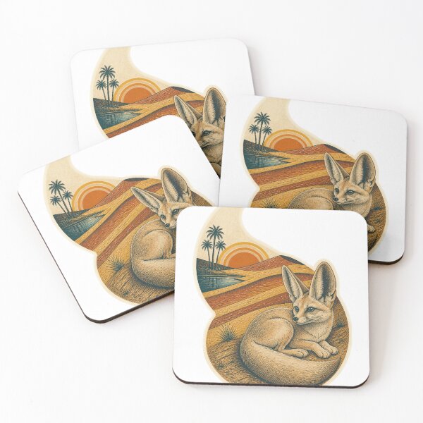 Item preview, Fennec Fox in the Desert Oasis Wild Animal Vintage Wildlife Print designed and sold by VisualArtsOasis.