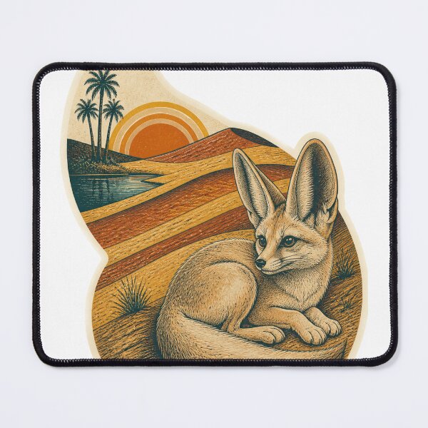 Item preview, Fennec Fox in the Desert Oasis Wild Animal Vintage Wildlife Print designed and sold by VisualArtsOasis.