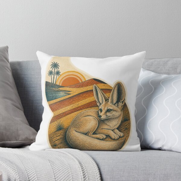 Item preview, Fennec Fox in the Desert Oasis Wild Animal Vintage Wildlife Print designed and sold by VisualArtsOasis.