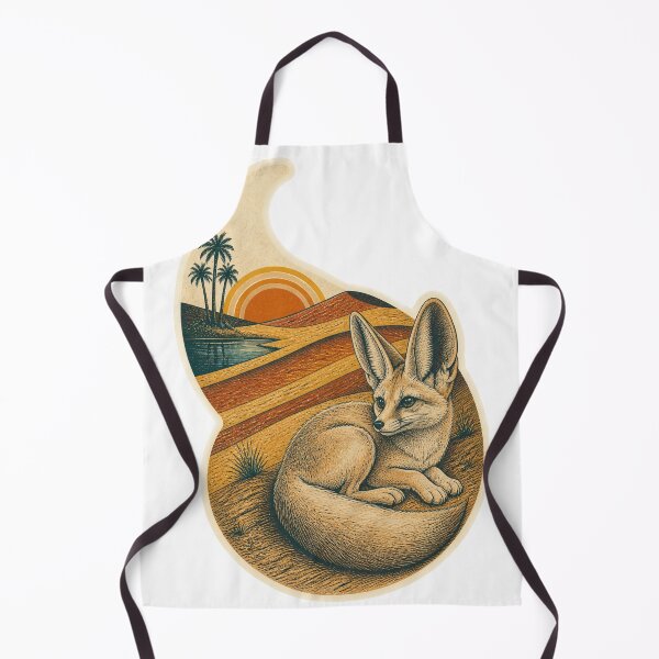 Item preview, Fennec Fox in the Desert Oasis Wild Animal Vintage Wildlife Print designed and sold by VisualArtsOasis.