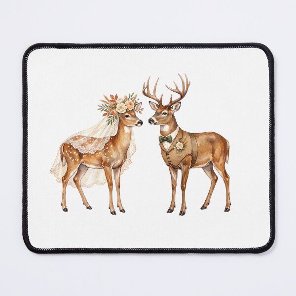 Item preview, Deer Wedding Couple Art designed and sold by Roy & Tiffany.