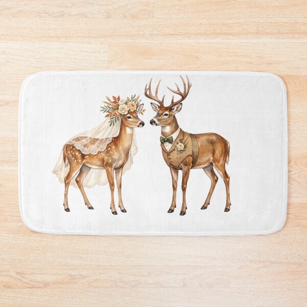 Item preview, Deer Wedding Couple Art designed and sold by Tiffany Roy.