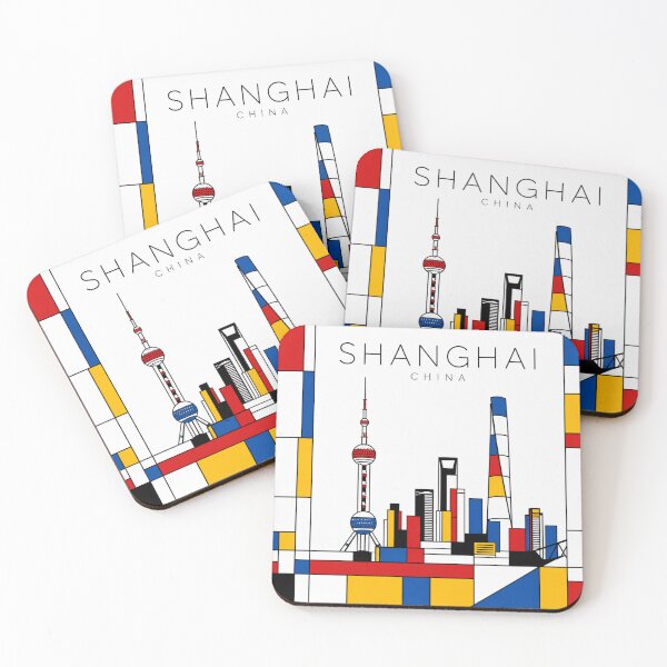 Item preview, Shangai Mondrian style poster 3D designed and sold by CMYKStudio.