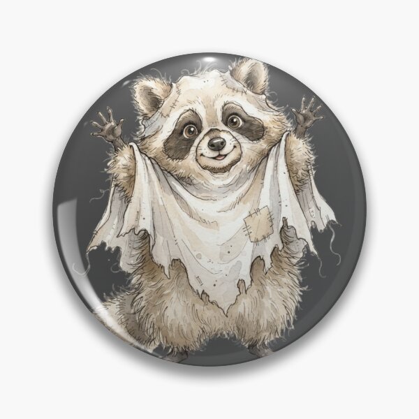 Item preview, Funny Sheet Ghost Raccoon Saying Boo Halloween Watercolor designed and sold by BreezifyDesignStudio.