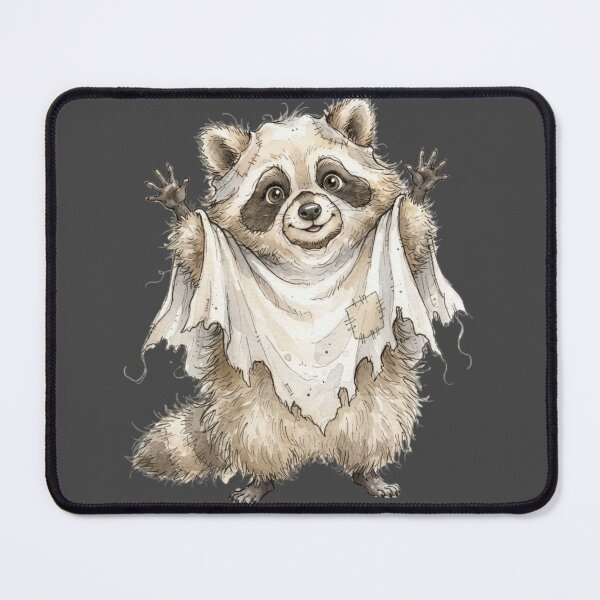 Item preview, Funny Sheet Ghost Raccoon Saying Boo Halloween Watercolor designed and sold by BreezifyDesignStudio.