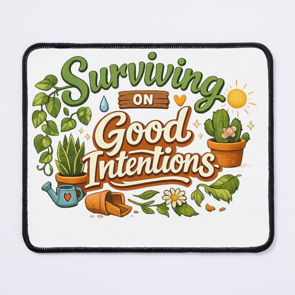 Item preview, Surviving on Good Intentions – Funny Struggling Plant Lover designed and sold by CottageGardenCo.