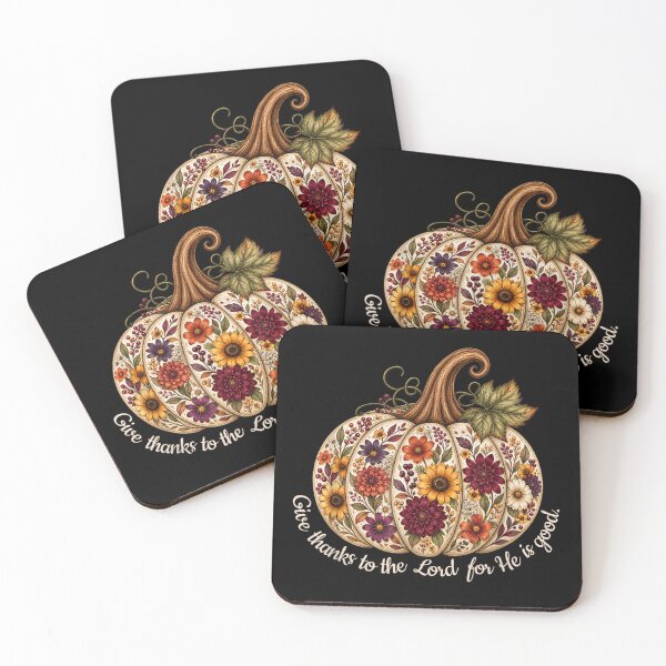 Item preview, Give Thanks To The Lord Autumn Pumpkin Floral Thanksgiving Christian Art designed and sold by ObukiLantara.