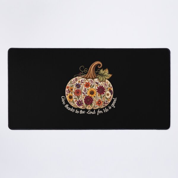 Item preview, Give Thanks To The Lord Autumn Pumpkin Floral Thanksgiving Christian Art designed and sold by ObukiLantara.